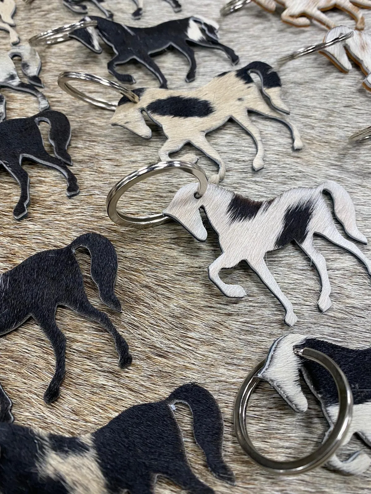 Horse Cowhide Keychain