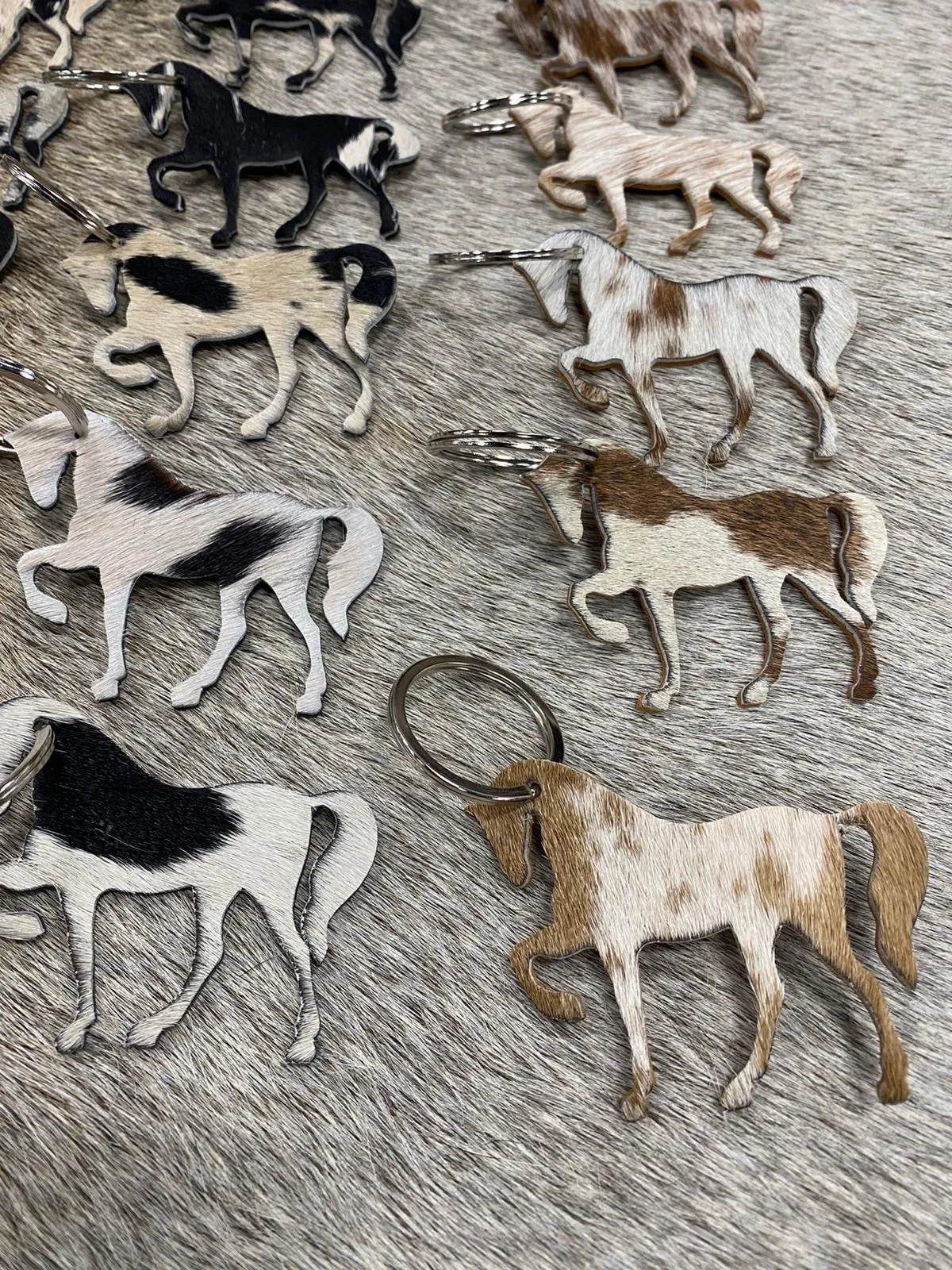 Horse Cowhide Keychain