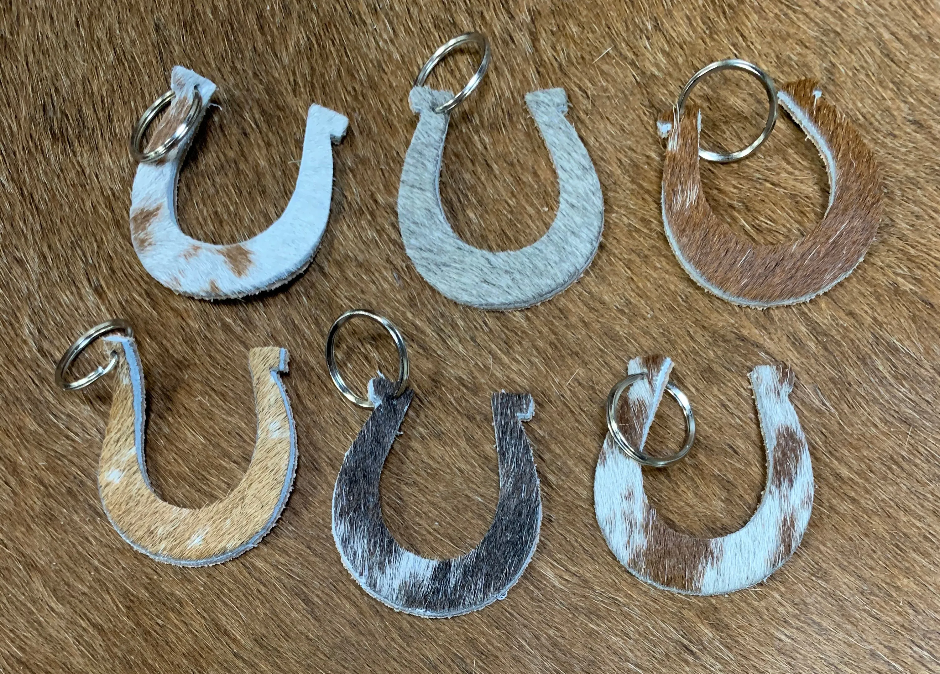 HorseShoe Cowhide Keychain