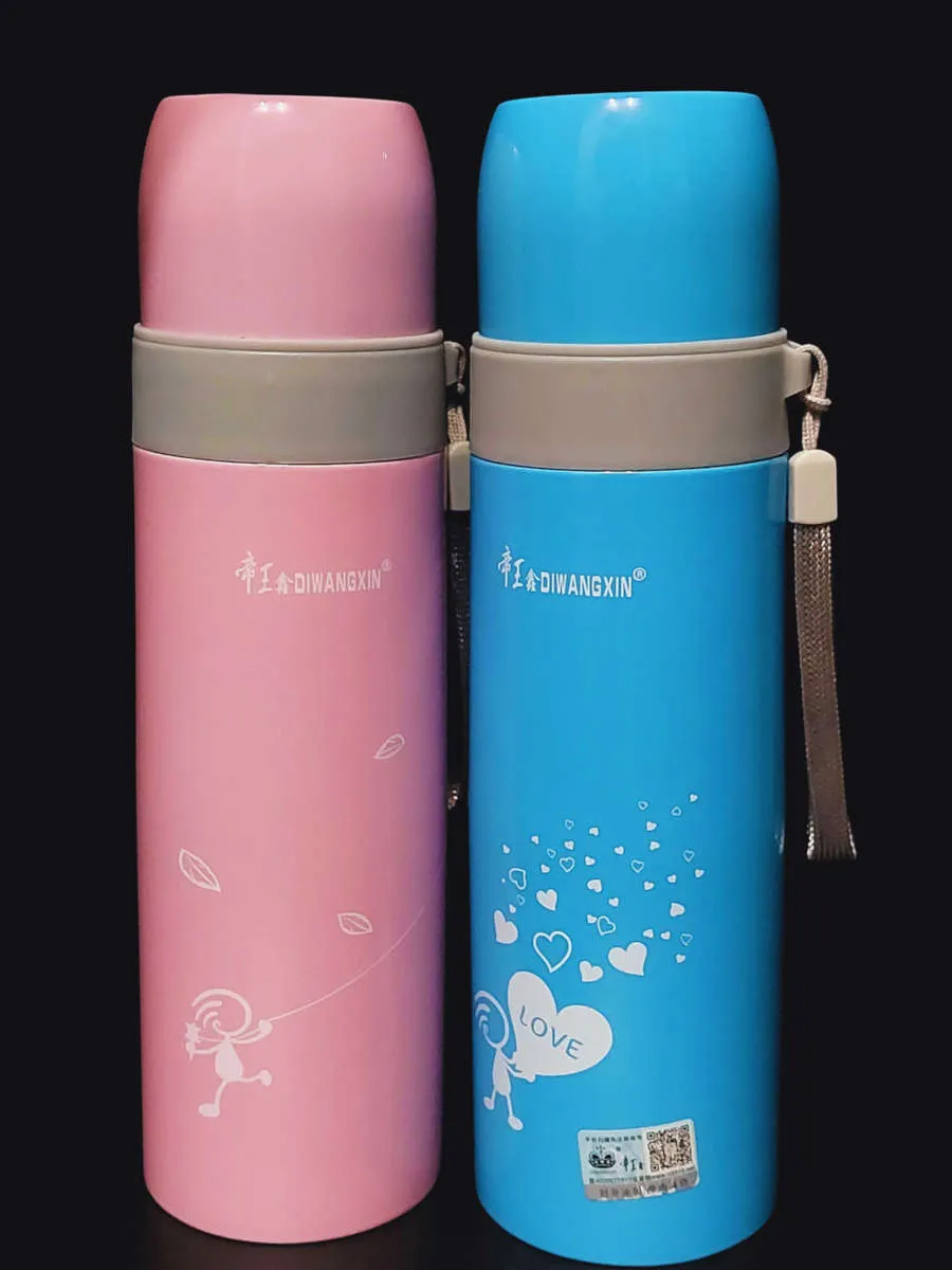 Hot And Cold Resistant Stainless Steel Vacuum Flask Water Bottle Pink And Blue