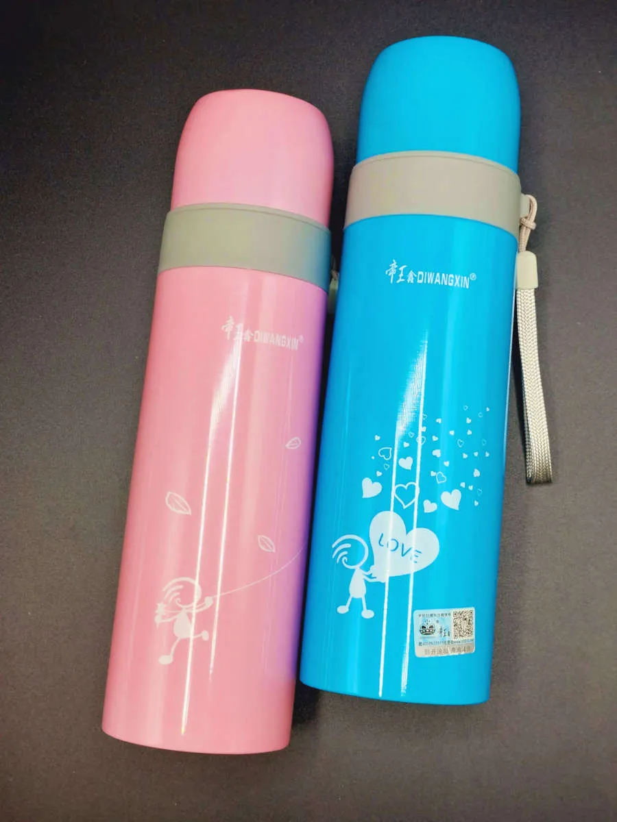 Hot And Cold Resistant Stainless Steel Vacuum Flask Water Bottle Pink And Blue