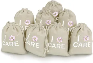 I Donut Care Cute Tag Drawstring Gift Bags 8 Sets Pockets DIY Jewelry Storage Pouches Wedding Party, style
