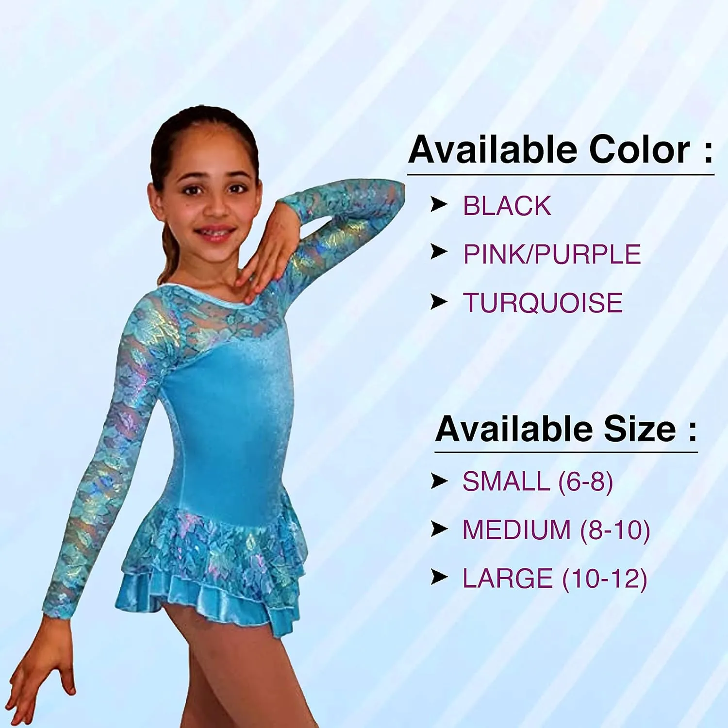 Ice Fire Velvet Figure Ice Skating Dress | Long Sleeves, Stretchable Figure Skating Dress