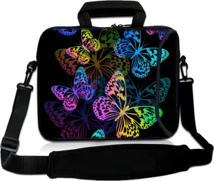 icolor 15" Laptop Shoulder Bag Holder 14" 14.2" 15.4" 15.6" Neoprene Notebook Computer Messenger Briefcase Cover Pouch Sleeve w/Adjustable Strap