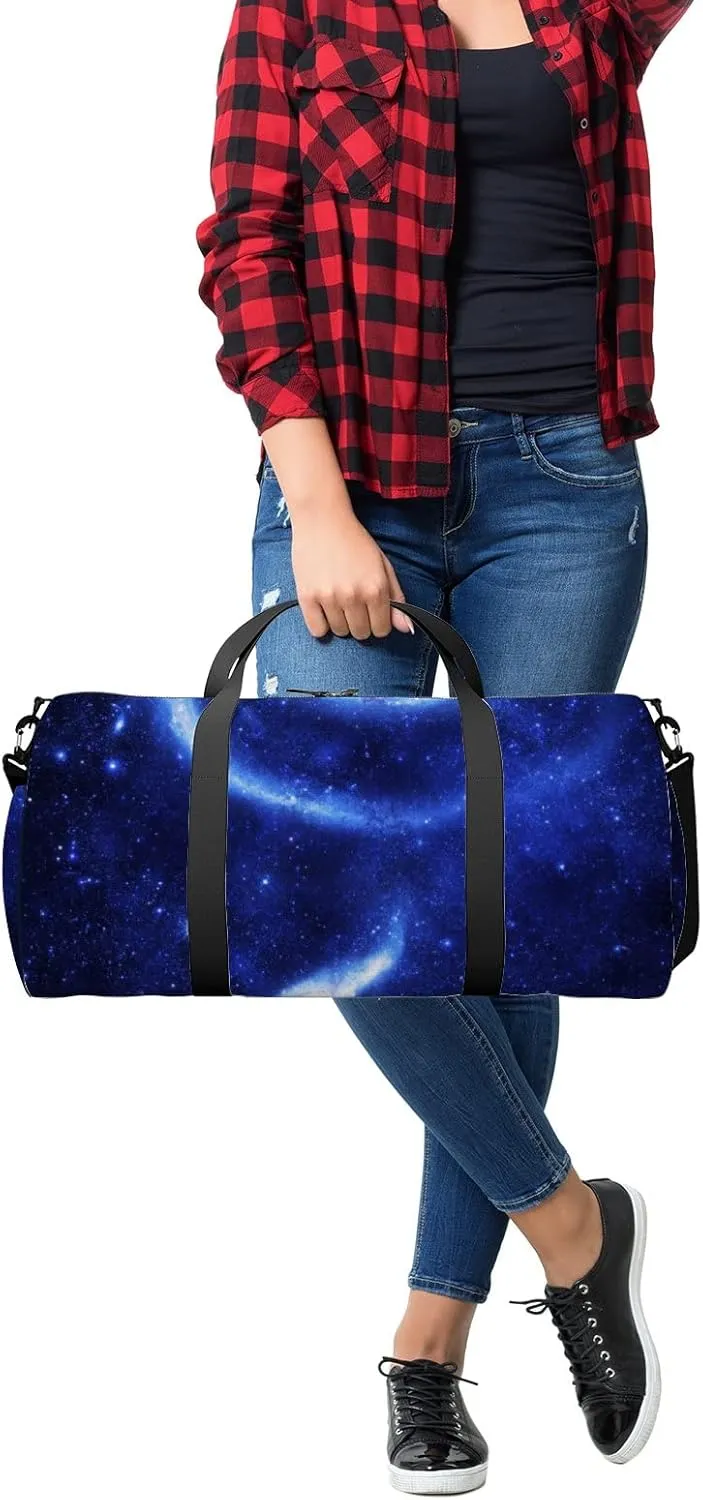 Icy Rose Galaxy Sports Bag Tote Bag Waterproof Gym Bag with Shoulder Strap Zipper 2 Side Pockets for Men and Women, Travel and Storage Shoulder Bag.