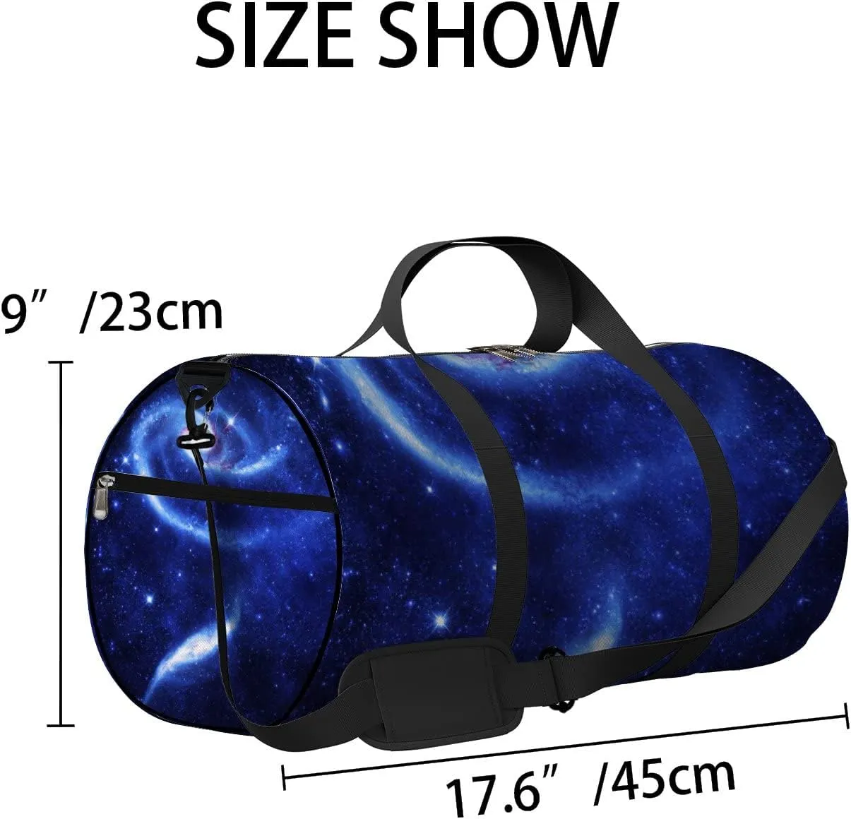 Icy Rose Galaxy Sports Bag Tote Bag Waterproof Gym Bag with Shoulder Strap Zipper 2 Side Pockets for Men and Women, Travel and Storage Shoulder Bag.
