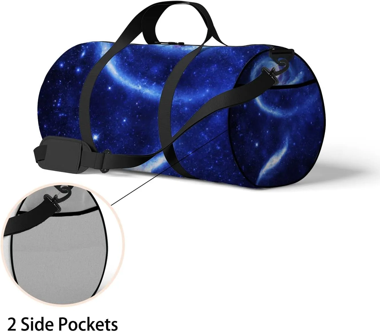Icy Rose Galaxy Sports Bag Tote Bag Waterproof Gym Bag with Shoulder Strap Zipper 2 Side Pockets for Men and Women, Travel and Storage Shoulder Bag.