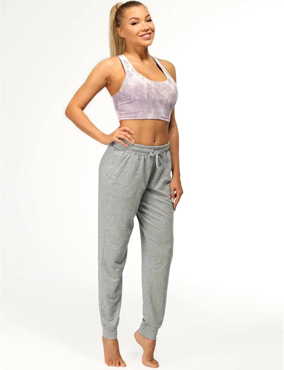 icyzone Women's Active Joggers Sweatpants - Athletic Yoga Lounge Pants with Pockets