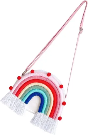 IMIKEYA Cute Rainbow Crossbody Purse for Adorable Girl Storage Bag Lightweight Wall Hanging Decoration for Organizing Books for Little