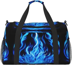 Indigo Flame print print Carry on Bag Underseat Personal Item Bag Travel Duffel Bag Gym Carry On Sports Bag