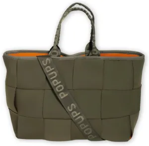 Interwoven Large Neoprene Foldable Tote Bag, Weekender Bag for Women - Travel Crossbody Purse
