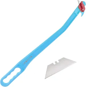 IRWPITW Hay Knife, 29" Hayknife & Bale Twine Cutter, Round Bale Hay Net Wrap Cutter with Hay Hook, Ideal for Frozen Hay Bales, Livestock Farm Tool for Feed & Fertilizer Bags, Blue
