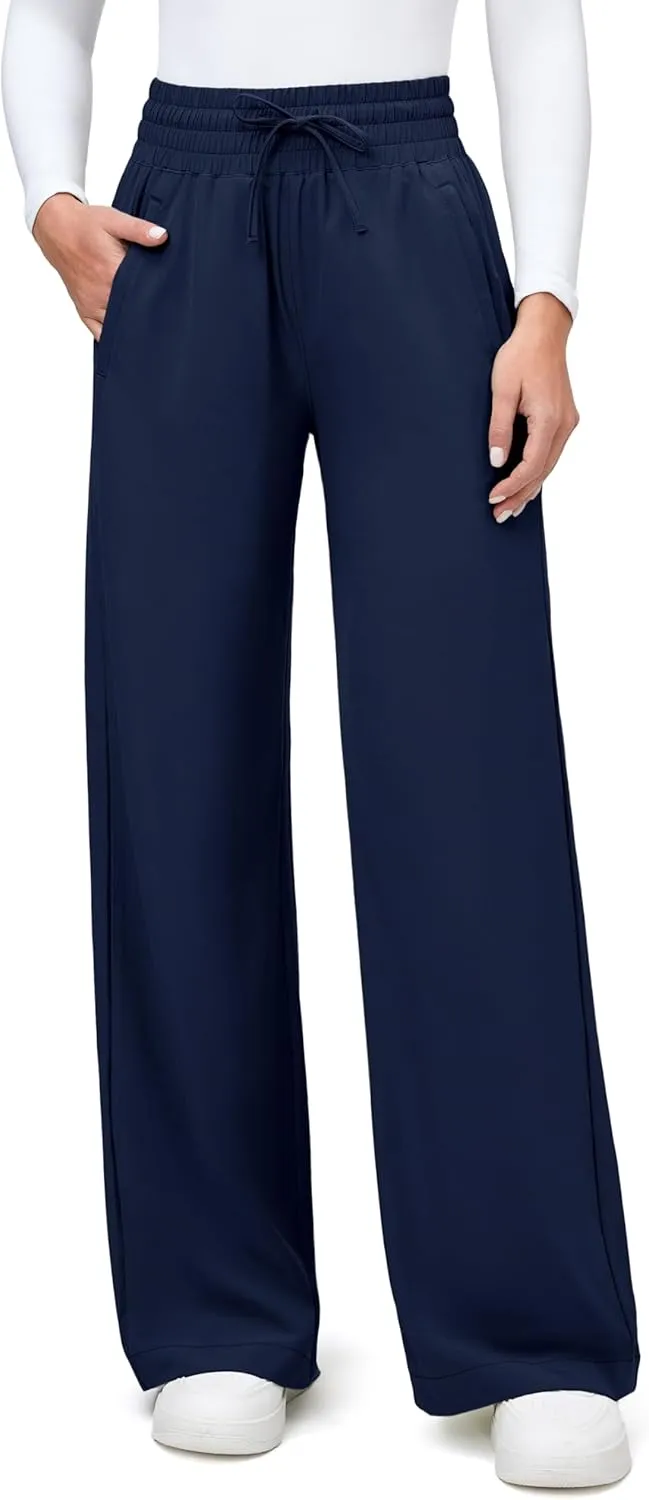 IUGA UPF 50  Hiking Travel Pants Women Quick-Dry Beach Pants Wide Leg Business Casual Pants 28''/30''