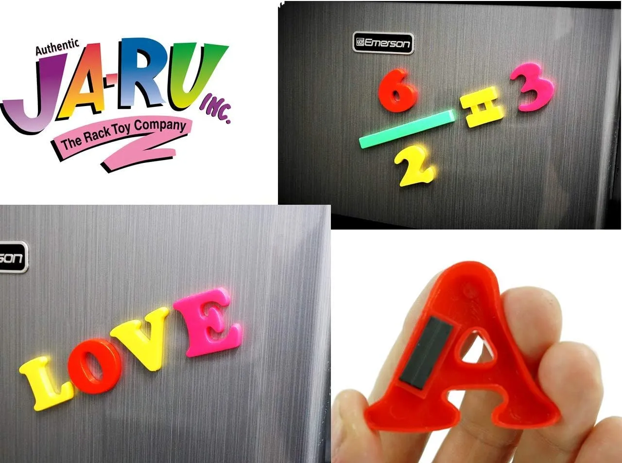 JA-RU Magnetic Letters and Numbers (6 Packs) Fun Colorful Fridge Magnets for Kids. Counting Number & Alphabet Learning Toys. Preschool & Kindergarten School Supplies. (4) ABC-(2) 123-1405-6s