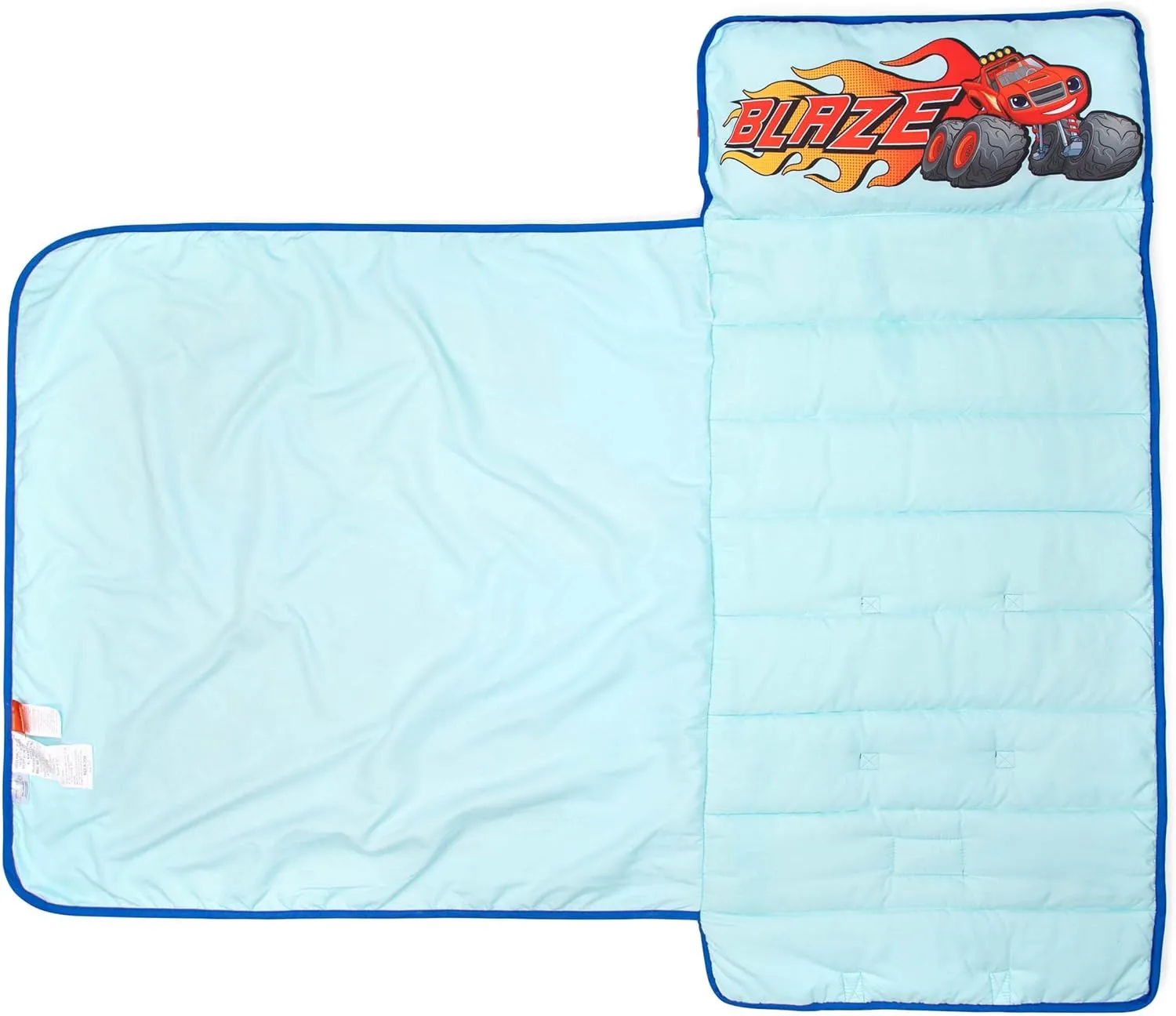 Jay Franco Blaze and The Monster Machines Ready to Race Mat – Built-in Pillow and Blanket - Super Soft Microfiber Kids'/Toddler/Children's Bedding, Ages 3-7 (Official Blaze and The Monster Machines)