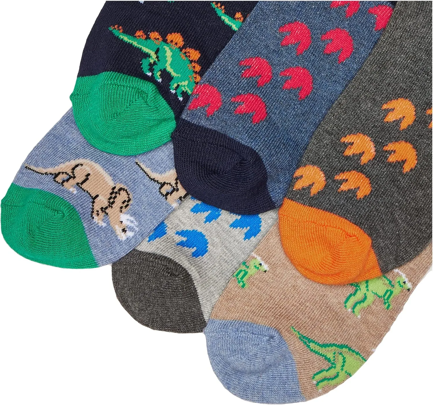 Jefferies Socks Boys' Dinosaur Pattern Cotton Crew Socks 6 Pack