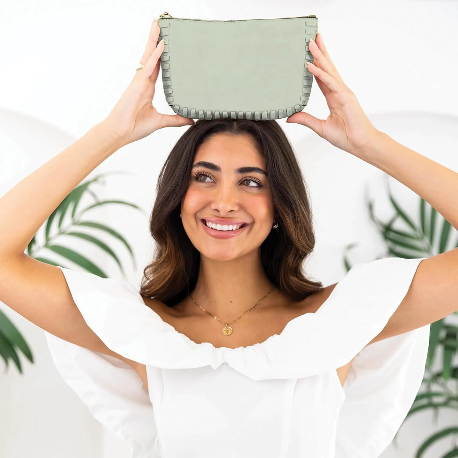JEN & CO. Bonnie Vegan Leather Small Crossbody Bags Whipstitch Wristlet Wallets Clutch Purses Shoulder Handbag for Women