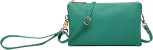 JEN & CO. Riley Small Crossbody Bags Vegan Leather Wristlet Wallets Clutch Purses Shoulder Handbag for Women