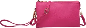 JEN & CO. Riley Small Crossbody Bags Vegan Leather Wristlet Wallets Clutch Purses Shoulder Handbag for Women