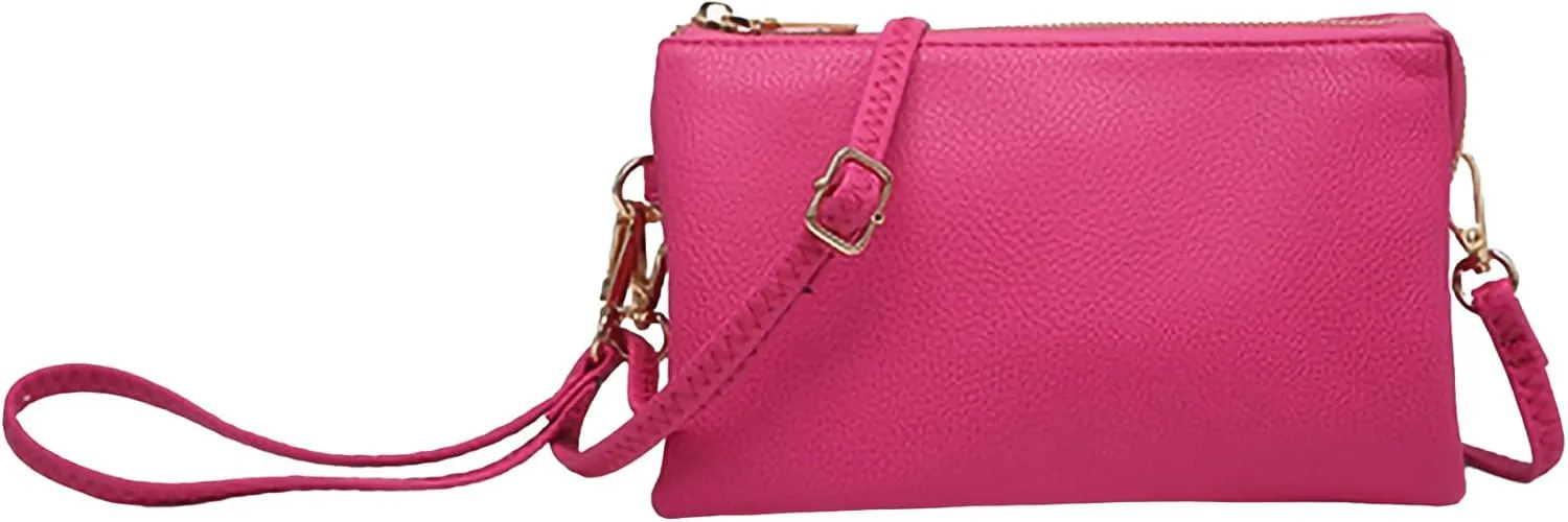 JEN & CO. Riley Small Crossbody Bags Vegan Leather Wristlet Wallets Clutch Purses Shoulder Handbag for Women