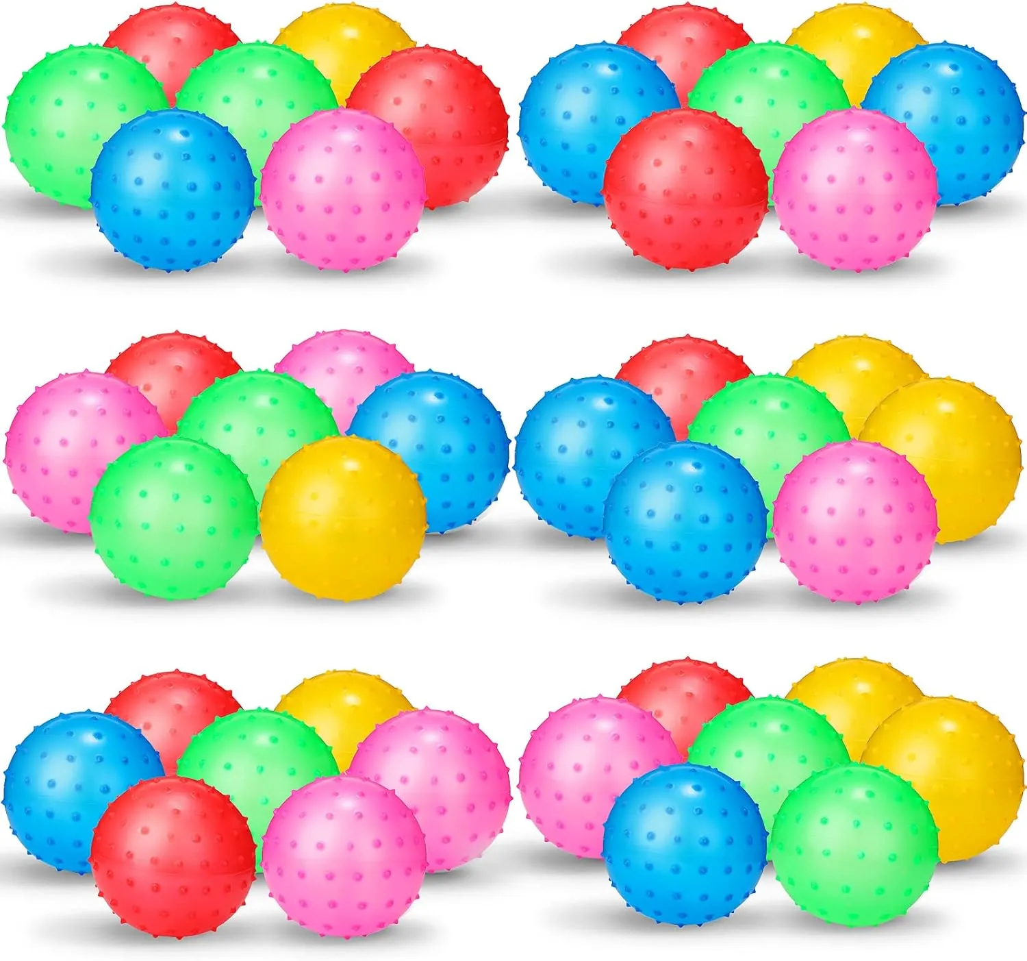 Jerify Knobby Balls 4.72" Bouncy Spiky Sensory Ball Bulk Soft Inflatable Massage Stress Plastic Toy for School Party Play Outdoor Indoor
