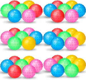 Jerify Knobby Balls 4.72" Bouncy Spiky Sensory Ball Bulk Soft Inflatable Massage Stress Plastic Toy for School Party Play Outdoor Indoor