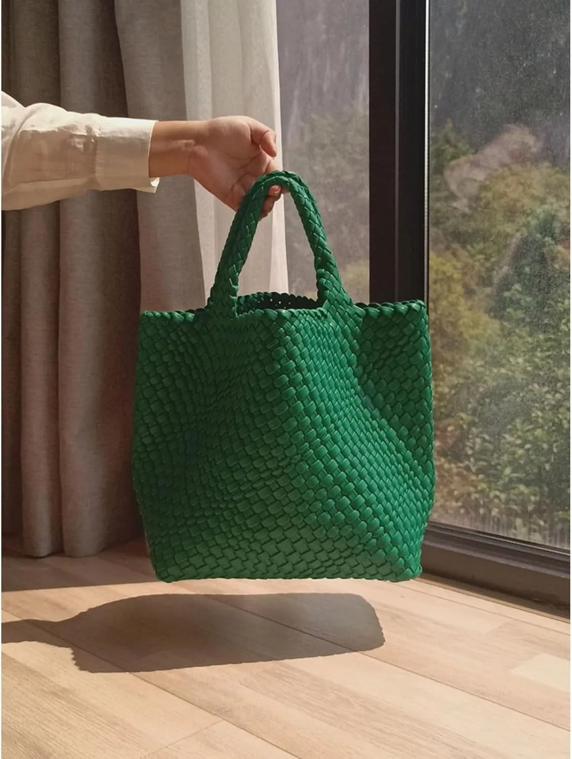 JINMANXUE Fashion Woven Bag Shopper Bag Travel Handbags and Purses Women Tote Bag Large Capacity Shoulder Bags