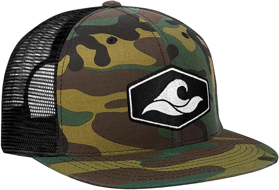Joe's USA Koloa Surf Hexagon Patch Logo MESH Snapback Hats