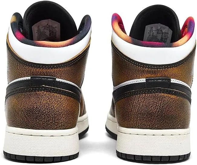 Jordan Big Kid's 1 Mid SE Wear Away Black/Taxi-White-Sail (DQ8418 071)