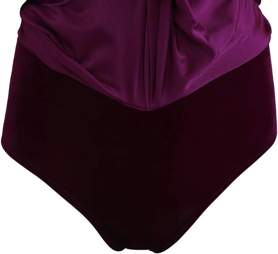JRUIA Women's Girls' Velvet Ice Skating Dress Handmade Figure Skating Wear Crystals Gymnastics Ballet Competition Costumes