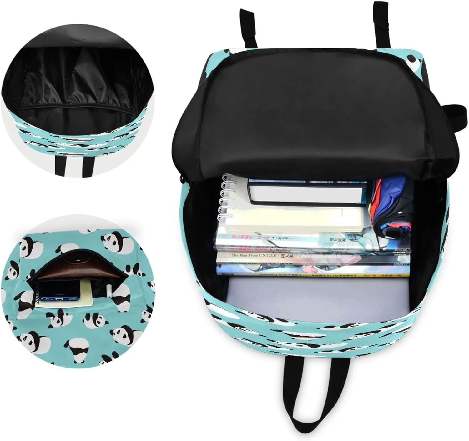 JSTEL Panda Backpack for School Elementary,Kid Bookbag Panda Toddler Backpack Teenager School Backpack