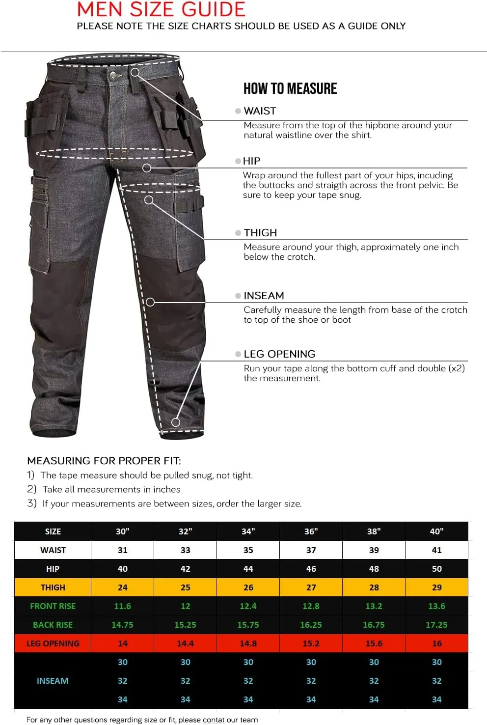 Juicy Trendz Men's Work Pants – Heavy-Duty Relaxed Fit Utility Cargo Trousers for Construction, Carpenter & Outdoor Work