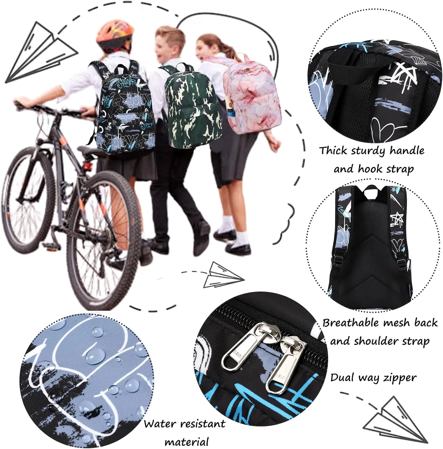 Jumpopack Backpack for Girls School Bag With Lunch Box - Kids Bookbag for Teen Girls