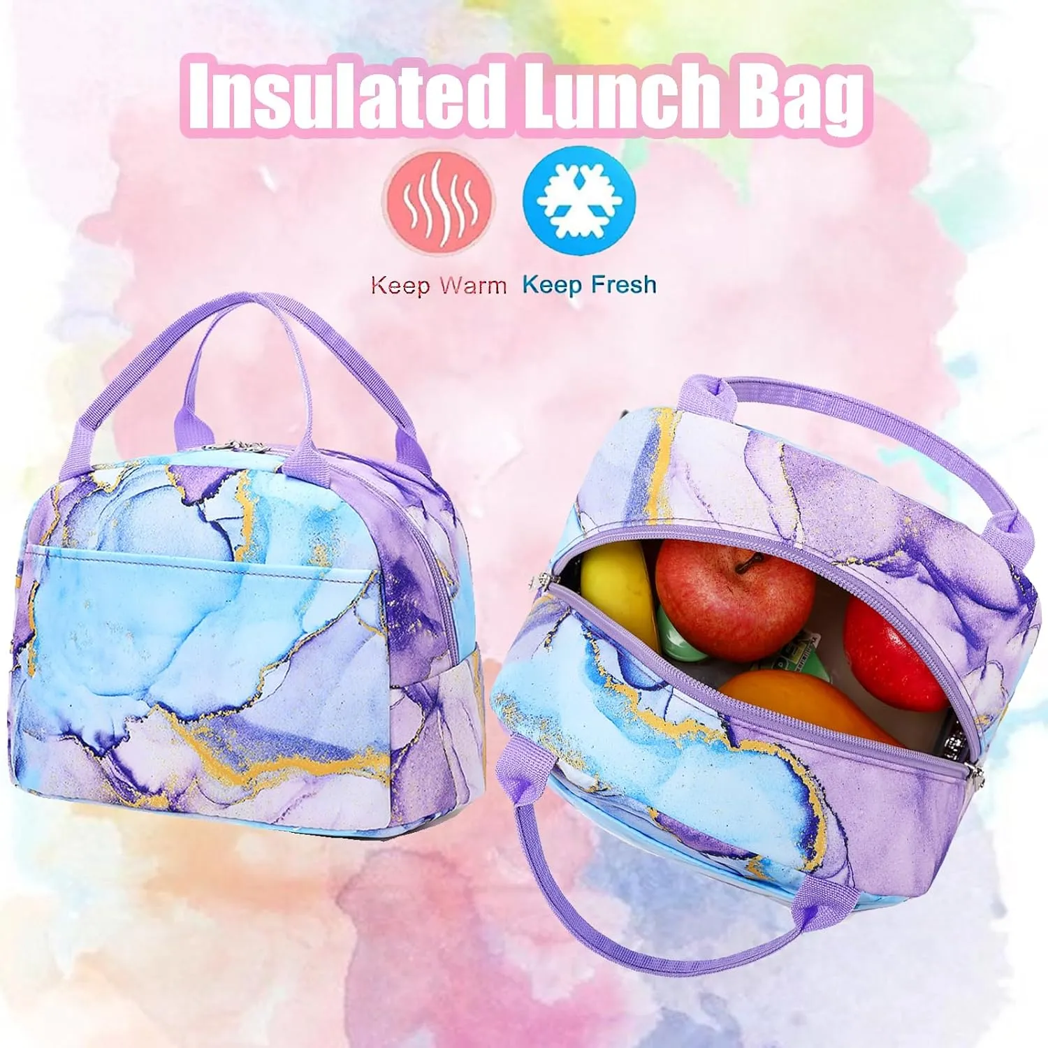 Jumpopack Backpack for Girls School Bag With Lunch Box - Kids Bookbag for Teen Girls