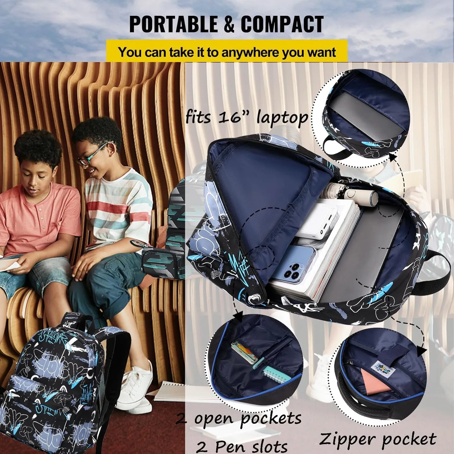 Jumpopack Backpack for Girls School Bag With Lunch Box - Kids Bookbag for Teen Girls