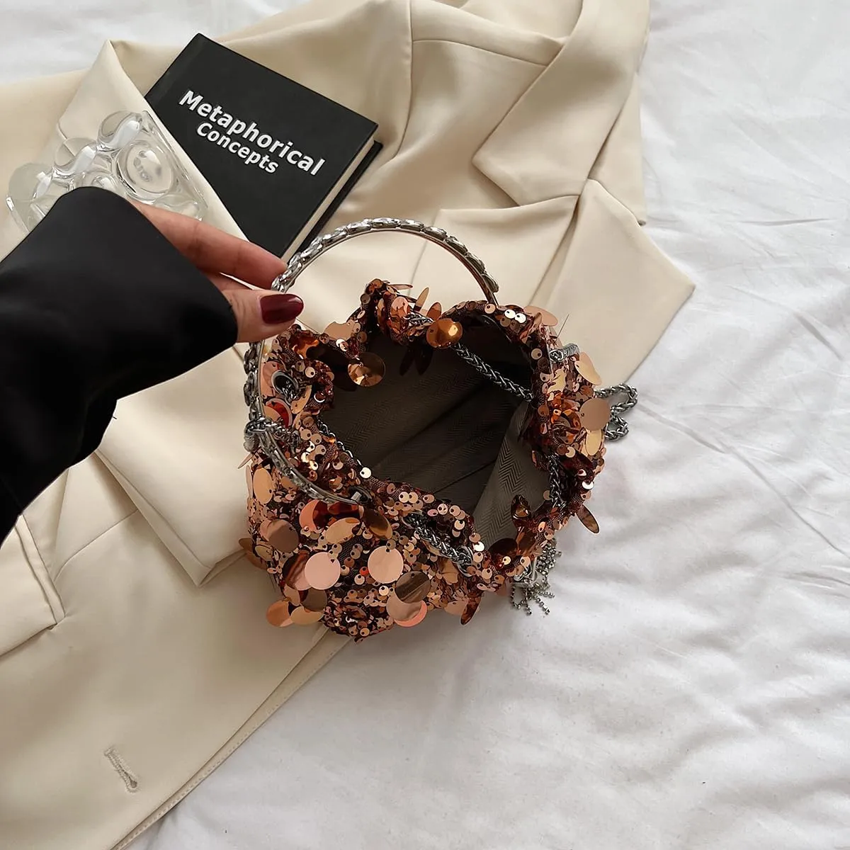 KARRESLY Evening Bag Bling Purse Shimmering Sequins Clutch Purses for Women Wedding Party Cocktail Prom Dinner