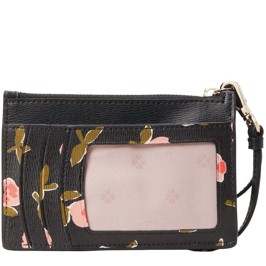 Kate Spade Spencer Ditsy Rose Cardholder Wristlet in Black Multi k5688