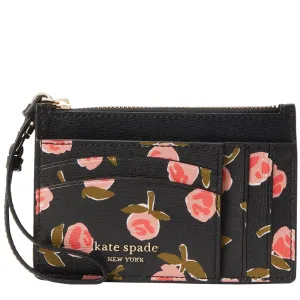 Kate Spade Spencer Ditsy Rose Cardholder Wristlet in Black Multi k5688