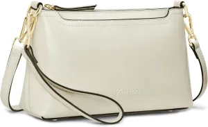 Kattee Leather Crossbody Bags for Women Trendy, Small Shoulder Purses and Handbags, Clutch Wristlet Wallet with 2 Straps