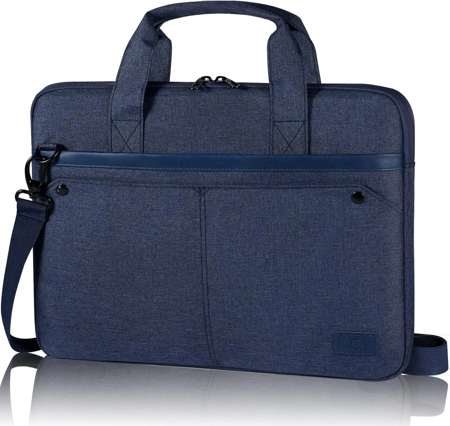 KCY Laptop Bag Case 13 13.3 14 Inch with Shoulder Starp, Waterproof Slim Computer Sleeve Compatible with MacBook Air 13 M1/M2, MacBook Pro 13/14, 13.5” Surface Laptop 5/4, Chromebook 14, Blue
