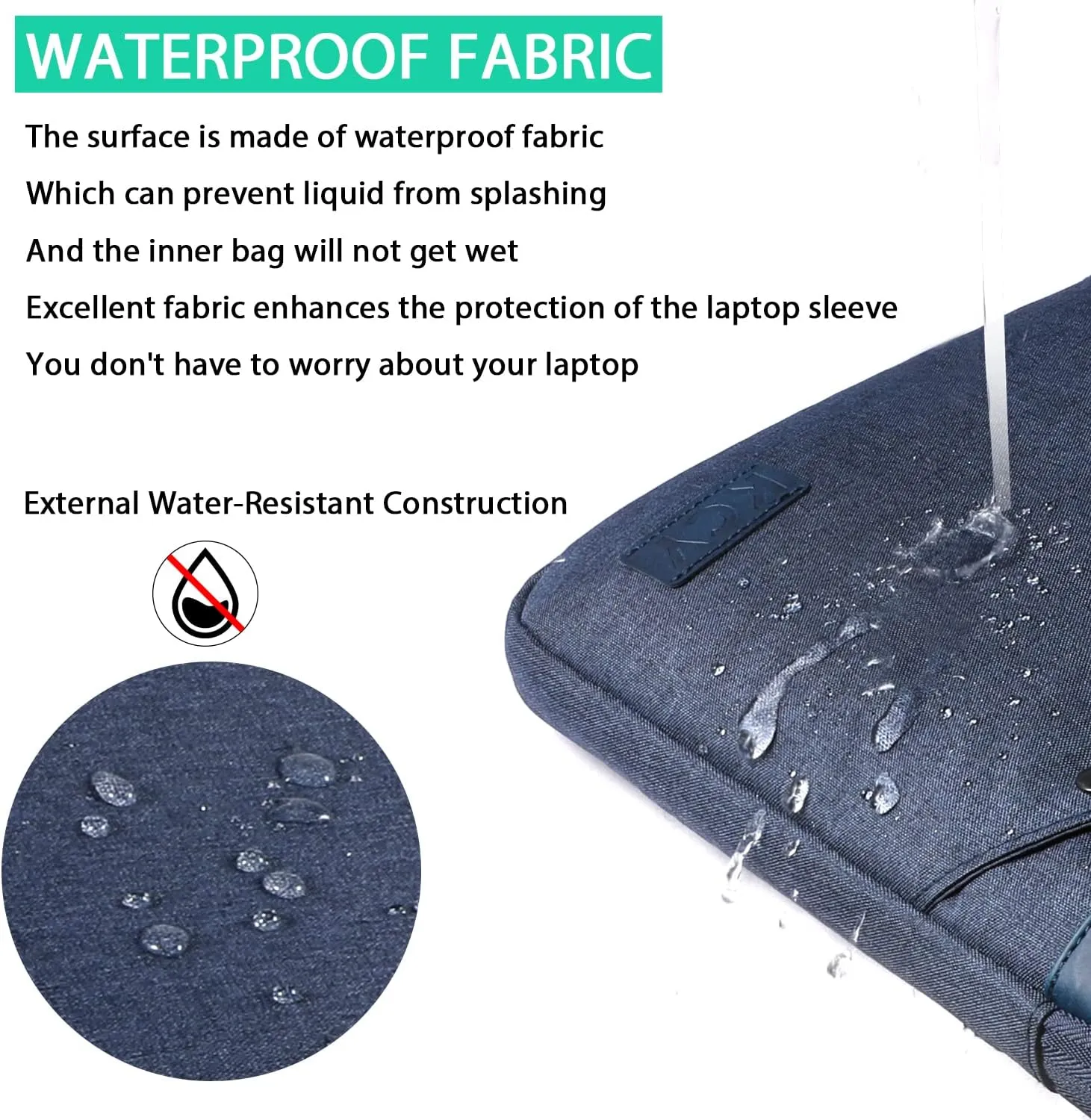 KCY Laptop Bag Case 13 13.3 14 Inch with Shoulder Starp, Waterproof Slim Computer Sleeve Compatible with MacBook Air 13 M1/M2, MacBook Pro 13/14, 13.5” Surface Laptop 5/4, Chromebook 14, Blue