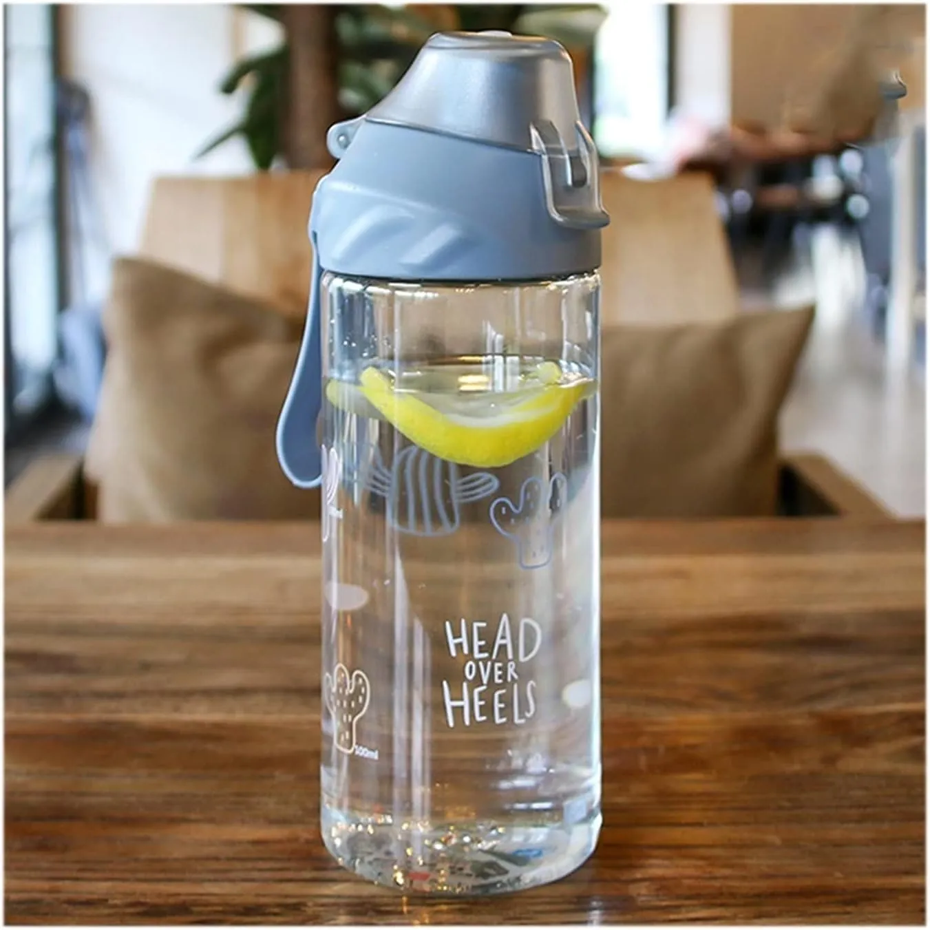 kettles Cute Sport Bottle for Students with Sealed Lid,Portable Clear Water Bottle,Protective Spout Cover,Large Cups for Students canteen(A)