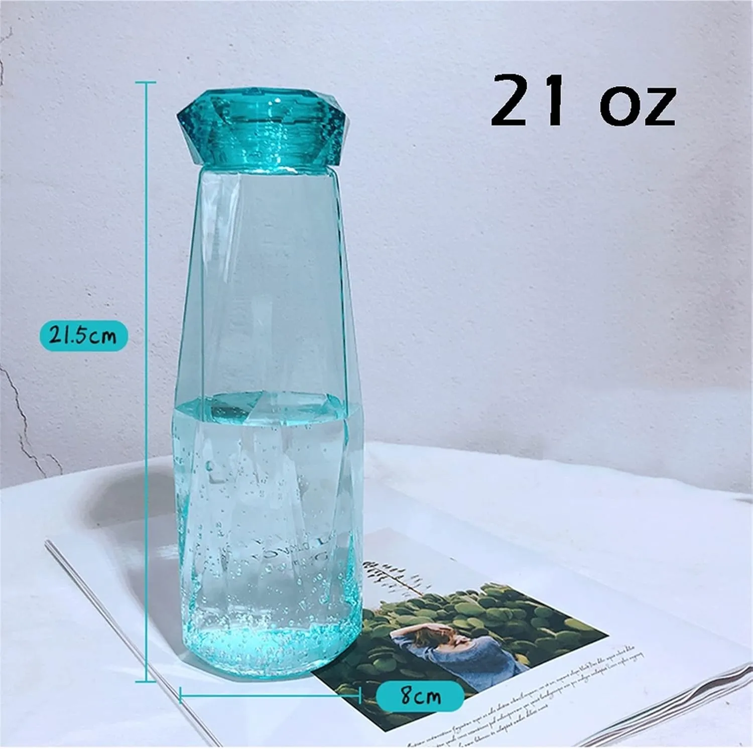 kettles Simple Portable Water Botttles,Creative Plastic Durable Sports Bottle,Clear Outdoor Cup-Leak Proof,Wide Mouth Transparent canteen(C)