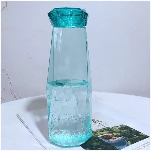 kettles Simple Portable Water Botttles,Creative Plastic Durable Sports Bottle,Clear Outdoor Cup-Leak Proof,Wide Mouth Transparent canteen(C)