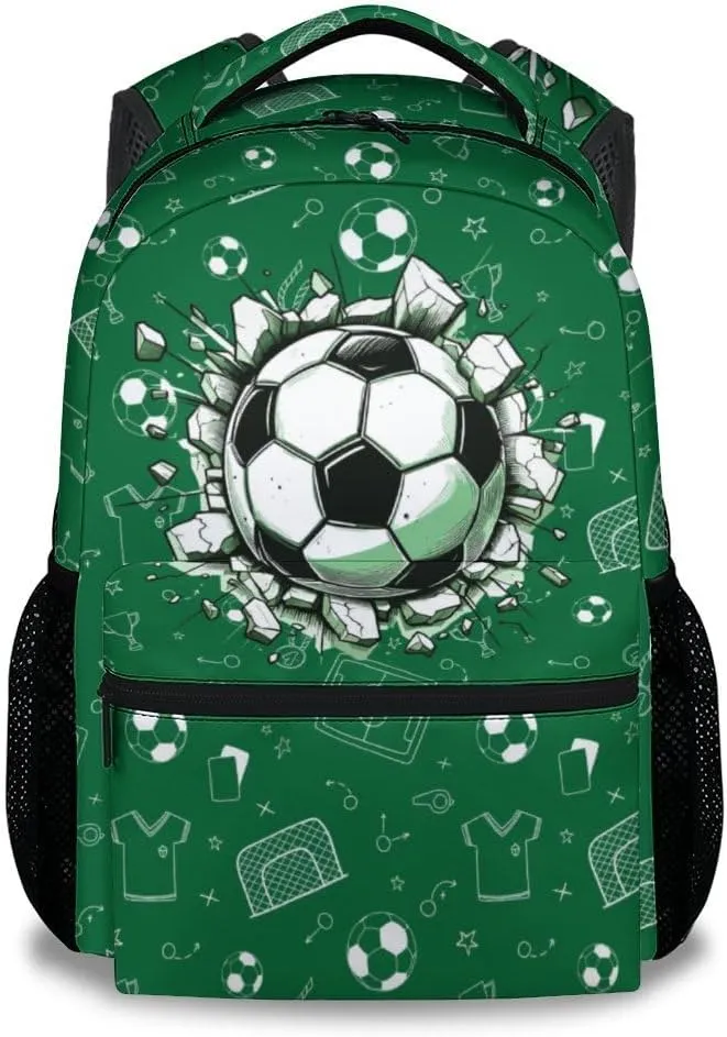 Kid Backpack for Girls - Soccer Ball Bookbag - Lightweight Durable Large Capacity - 17 Inch Colorful Bookbag for School, Travel and Camp