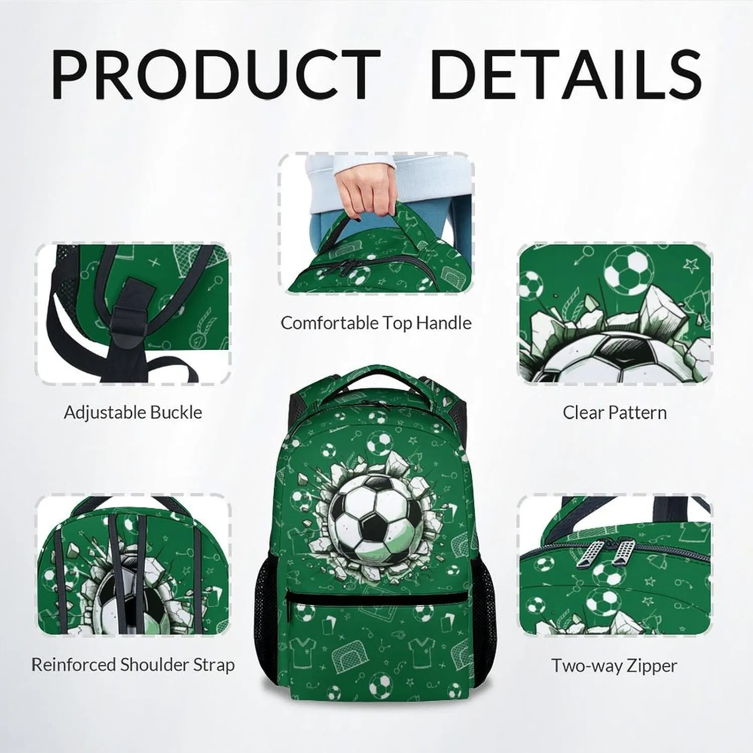 Kid Backpack for Girls - Soccer Ball Bookbag - Lightweight Durable Large Capacity - 17 Inch Colorful Bookbag for School, Travel and Camp