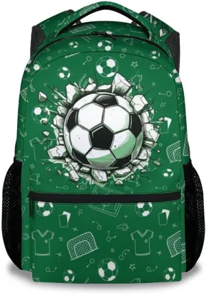 Kid Backpack for Girls - Soccer Ball Bookbag - Lightweight Durable Large Capacity - 17 Inch Colorful Bookbag for School, Travel and Camp