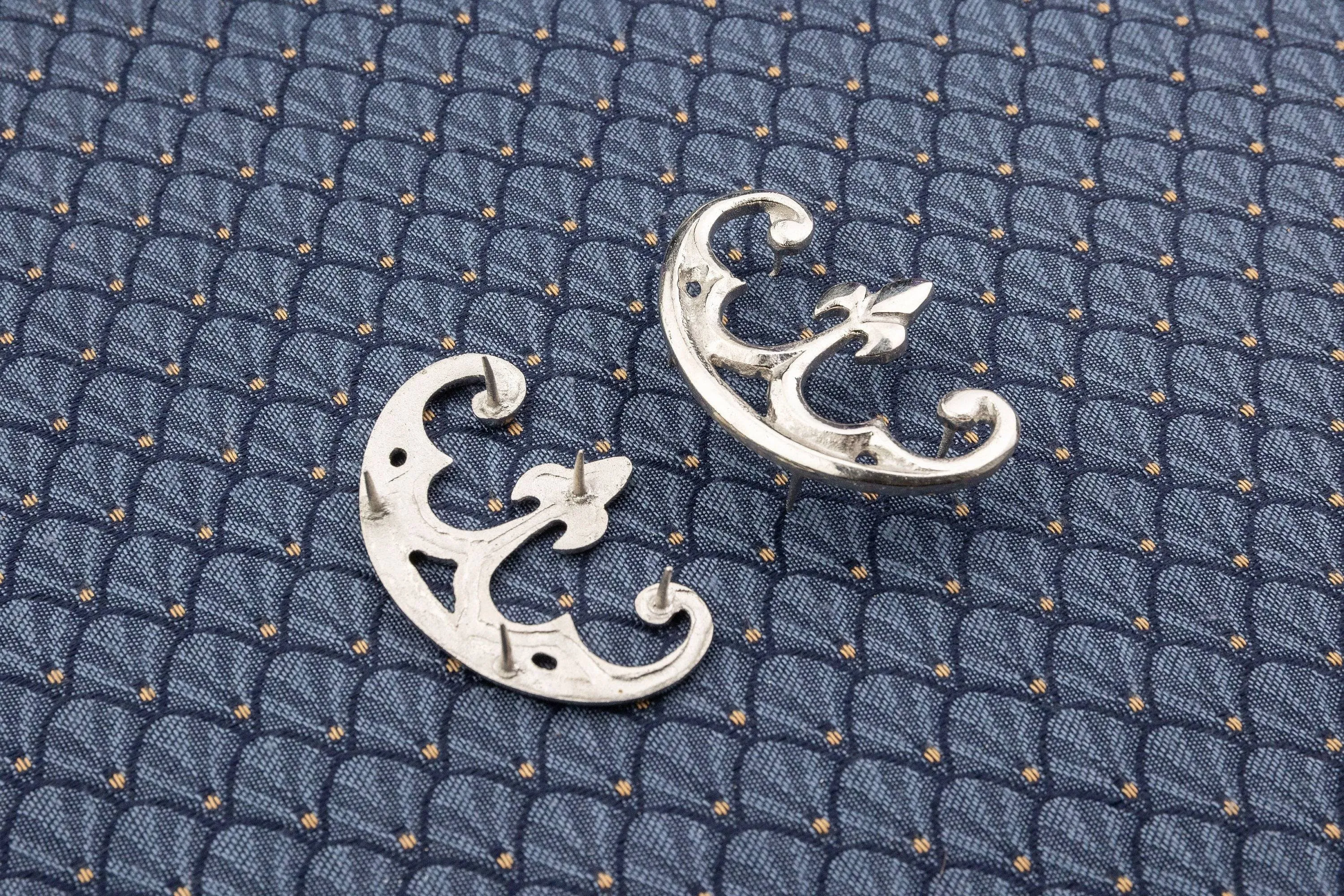 Kidney Purse Fittings in Silver and Gold (pair)