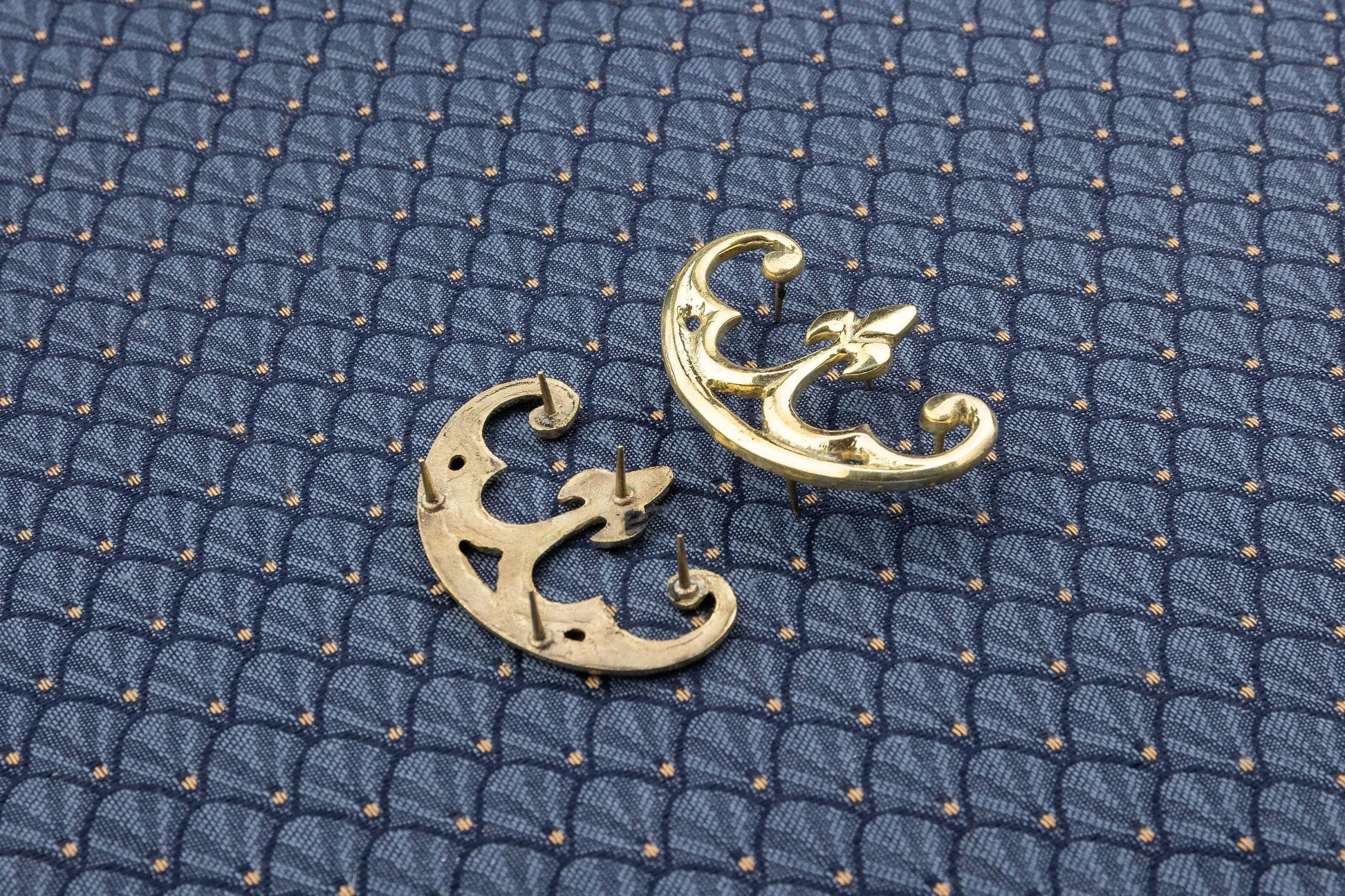 Kidney Purse Fittings in Silver and Gold (pair)