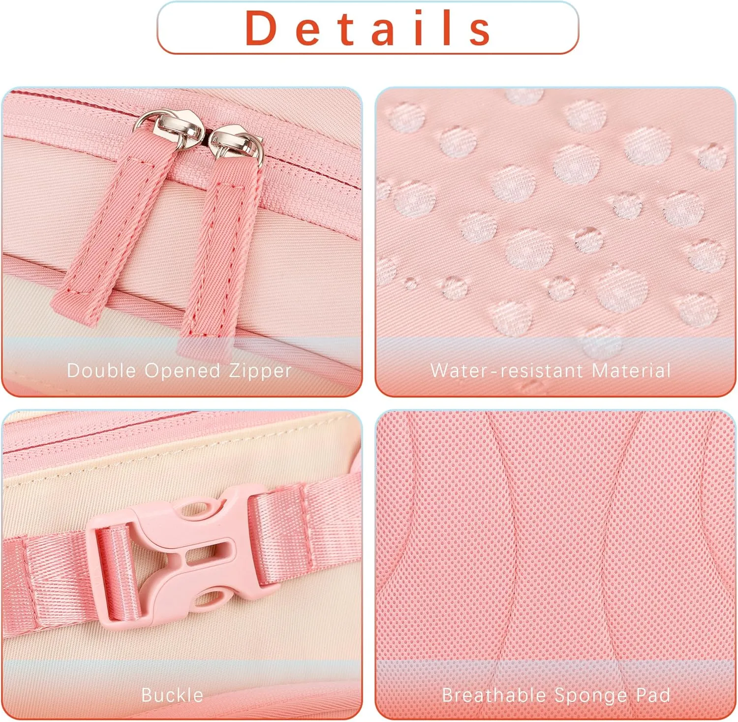 Kids Bookbag for Girls Kindergarten Backpack Water Resistant Kid School Bag for Girl Ages 3-5 Fits Folder (Blush Cream Coral)